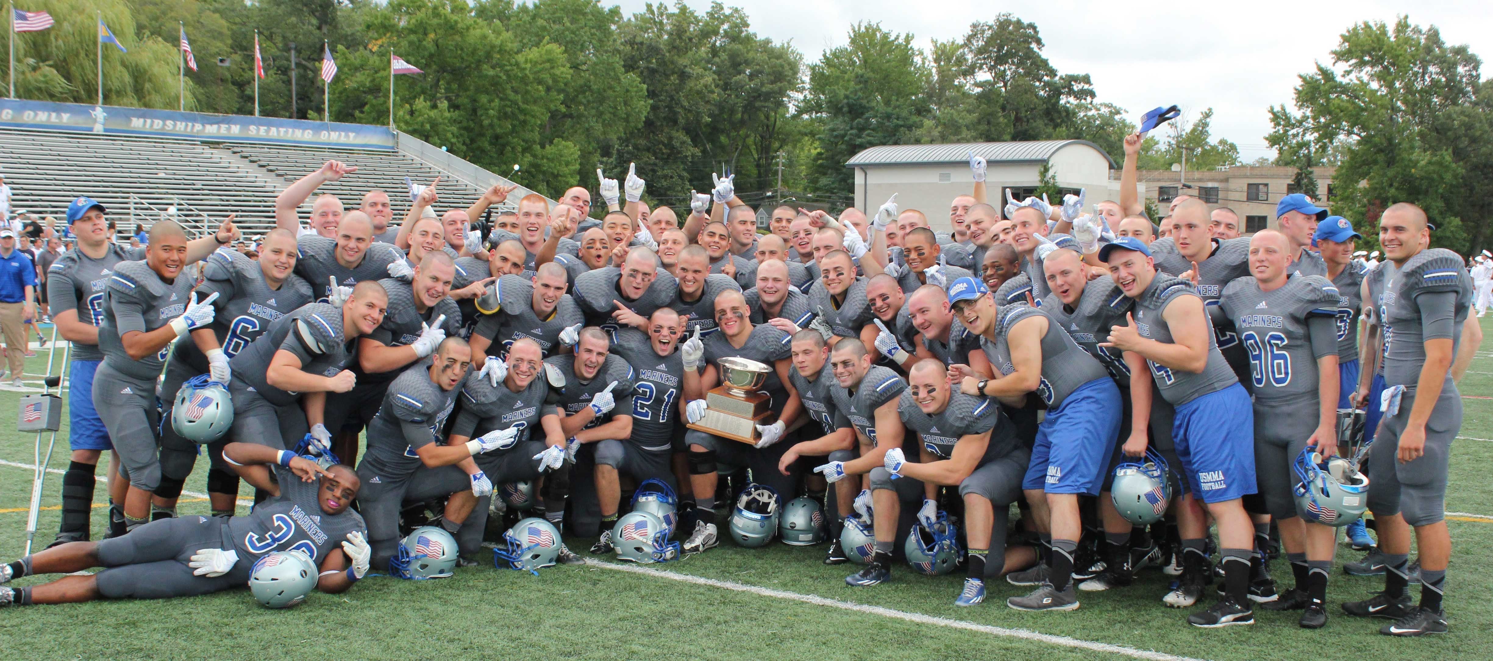 Football Opens Season With 143 Victory Over Coast Guard "To Complete The Sweep" U.S. Merchant