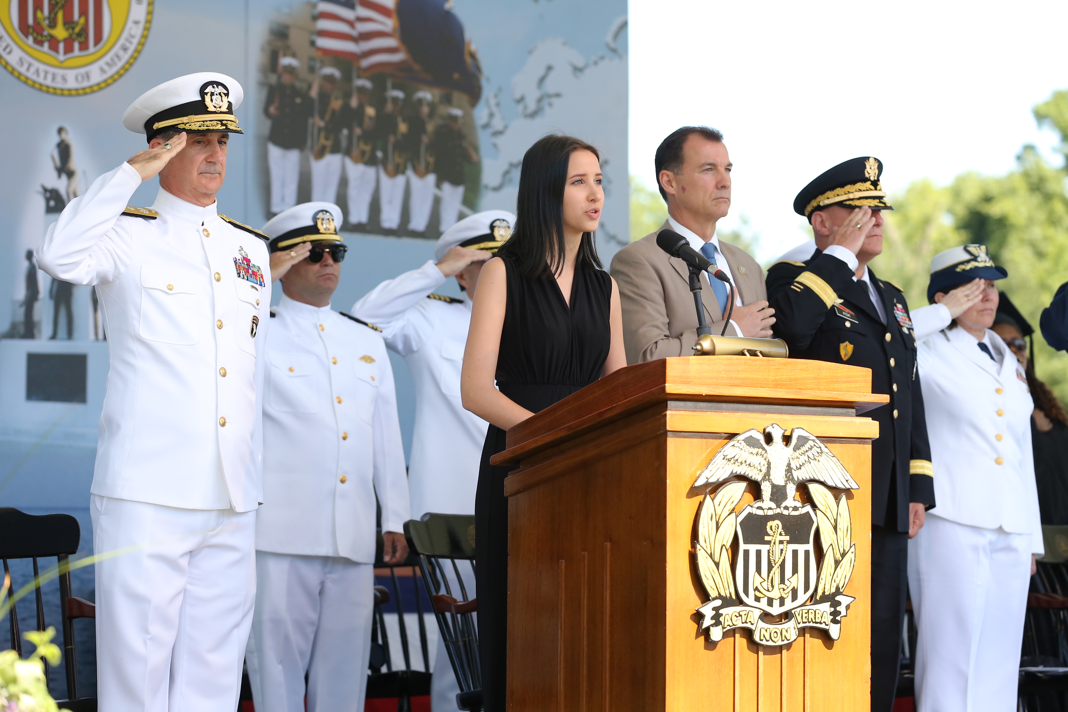 Camille Socolof sings the National Anthem