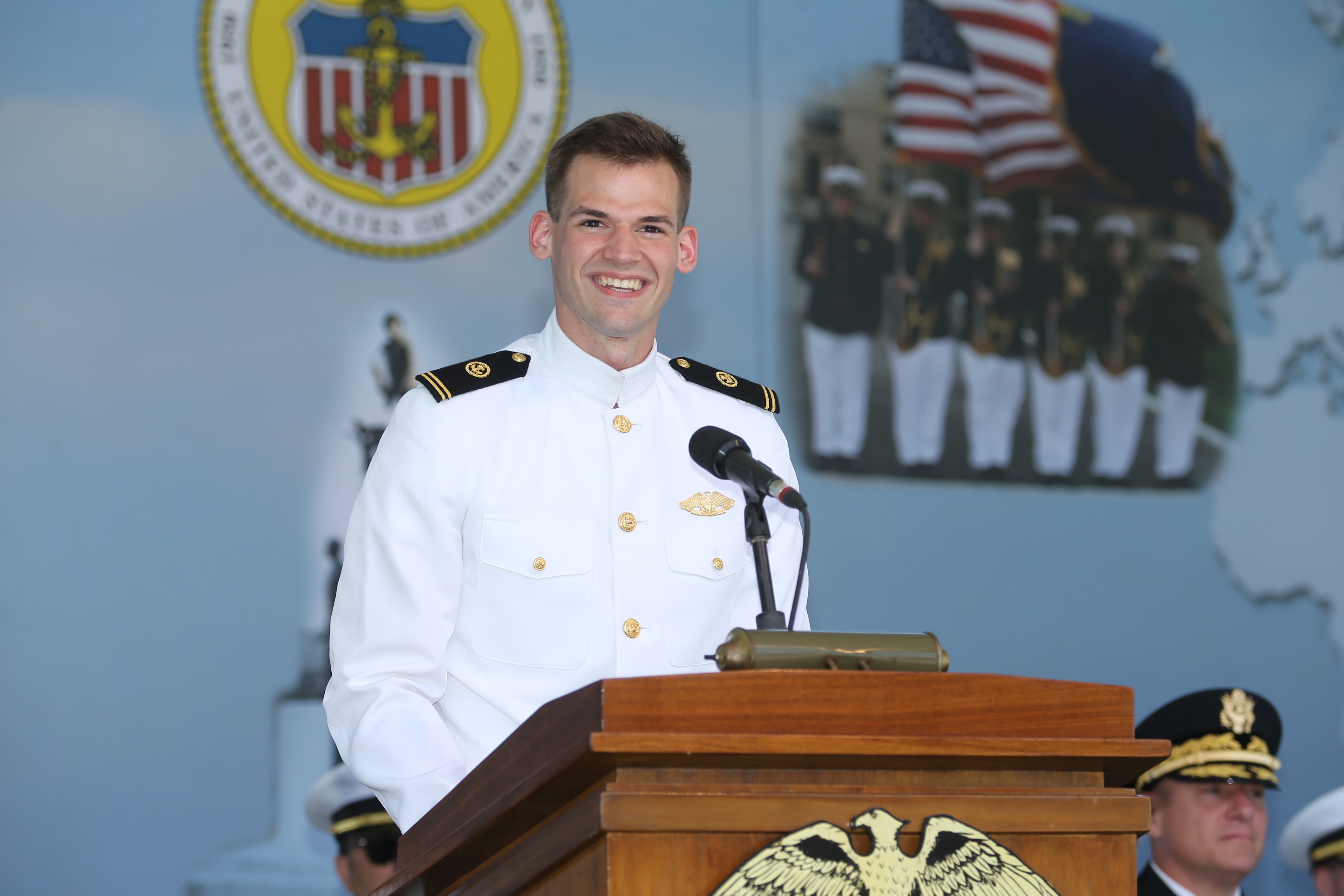 Class President Christian Wittendorf delivers his speech