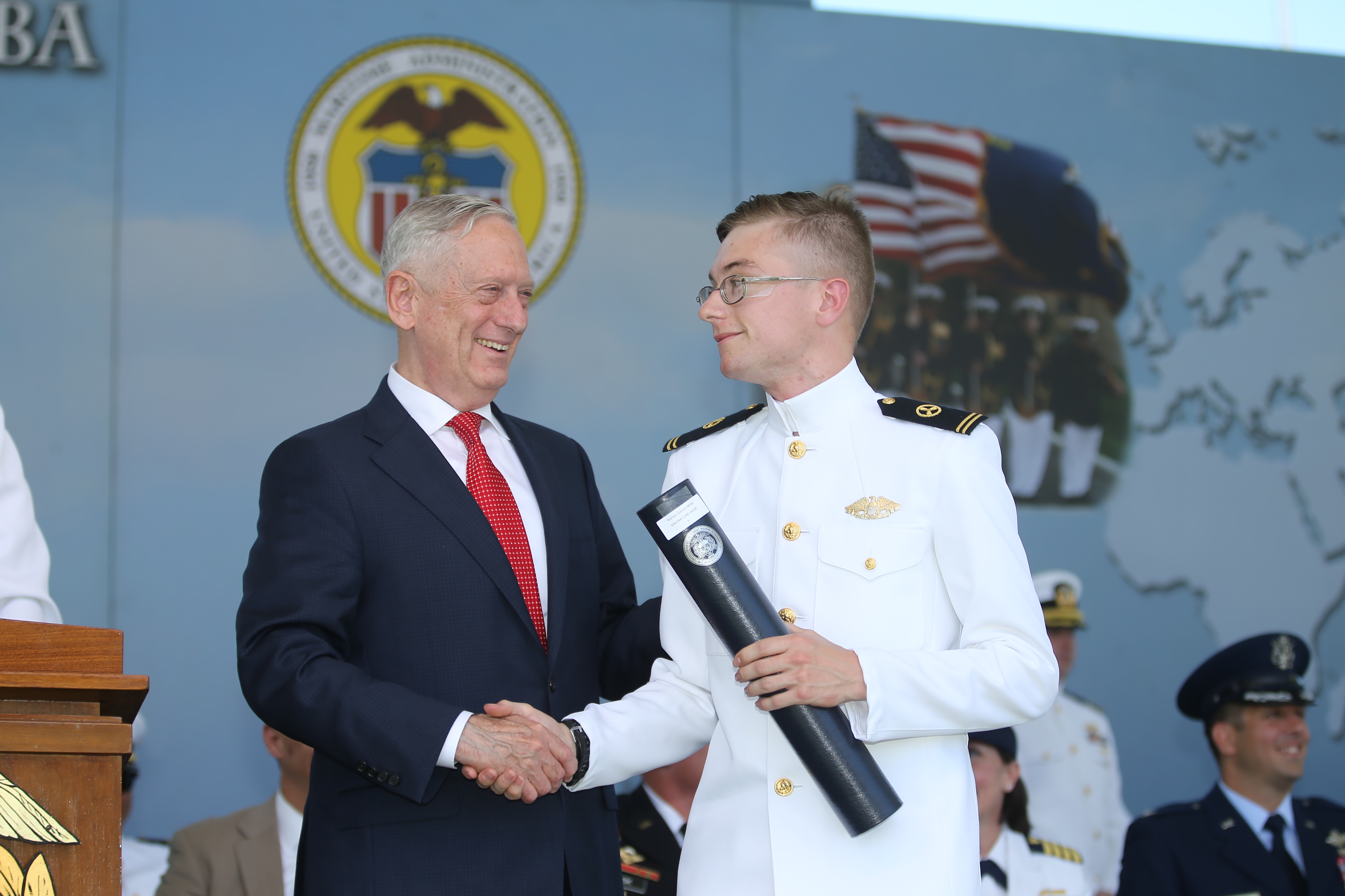 Midshipman Miller & Secretary Mattis