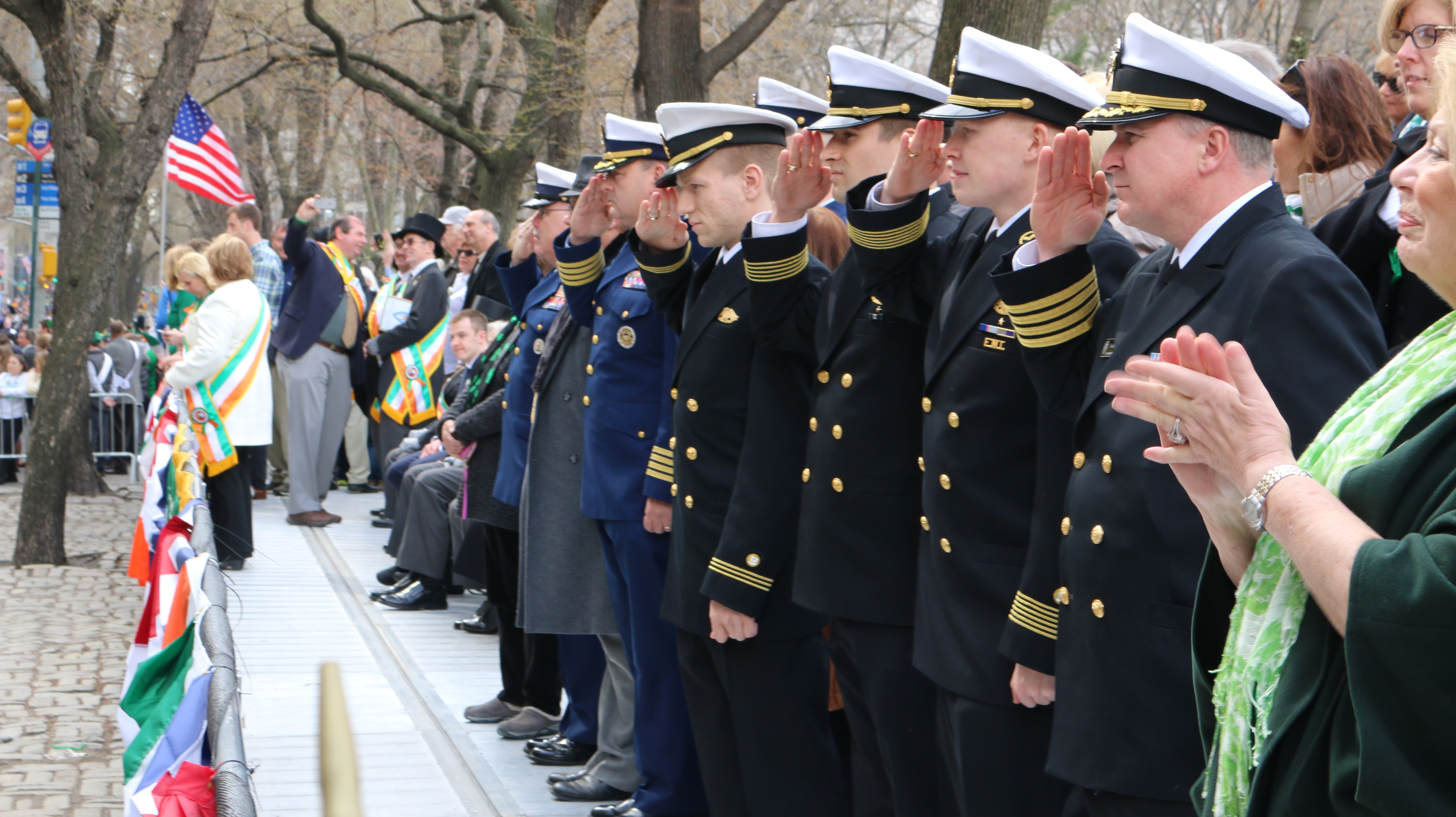There were many salutes throughout the day.