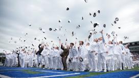 Class of 2026 Hat Toss - Photo by MIDN Jun-Ho Lim, 2/c