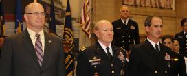 Left to Right: Paul Jaenichen, Maritime Administrator, GEN Dempsey, RADM James Helis Left to Right: Paul Jaenichen, Maritime Administrator, GEN Dempsey, RADM James Helis