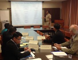 Cdr. Preston DeJean, USMS, provides an Academy overview Cdr. Preston DeJean, USMS, provides an Academy overview