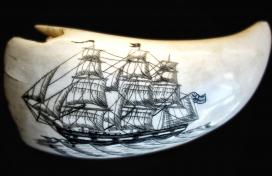Scrimshaw of unknown Whaling Ship by Clayton Harper, American Merchant Marine Museum Scrimshaw of unknown Whaling Ship by Clayton Harper, American Merchant Marine Museum